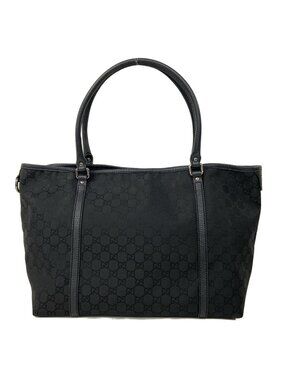 Gucci Tote GG Pattern Black Leather